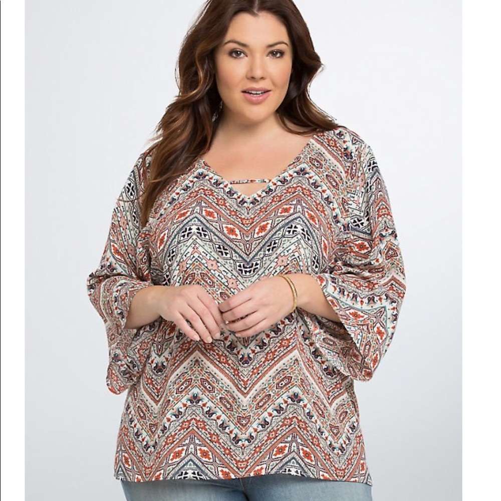 Torrid multi print crisscross top